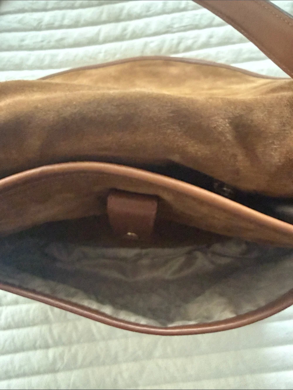 MICHAEL Michael Kors Brown Suede & Leather Crossbody Saddle Bag